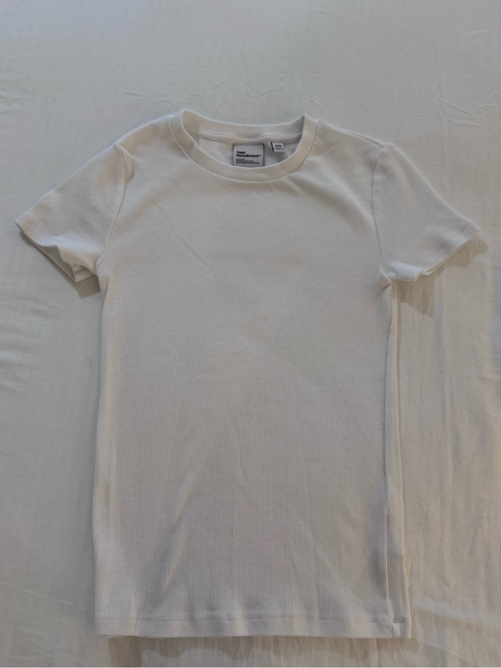 TNA White Short-Sleeve Ribbed Crew Tee